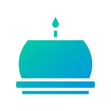 Candle icon solid gradient green blue colour easter symbol illustration. Illustrazione stock
