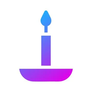 Candle icon solid gradient purple style ramadan illustration vector element.. Ilustração Stock