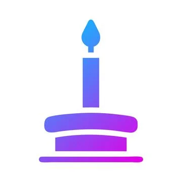 Candle icon solid gradient purple style ramadan illustration vector element.. Ilustração Stock