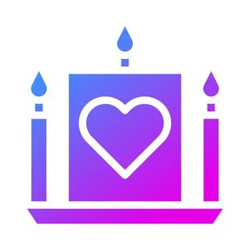 Candle icon solid gradient style valentine illustration vector element and .. Stock Illustration