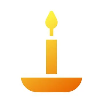 Candle icon solid gradient yellow style ramadan illustration vector element.. Stock Illustration