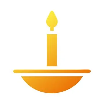 Candle icon solid gradient yellow style ramadan illustration vector element.. Illustrazione stock