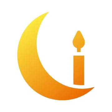 Candle icon solid gradient yellow style ramadan illustration vector element.. 스톡 일러스트