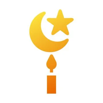 Candle icon solid gradient yellow style ramadan illustration vector element.. Illustrazione stock