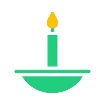 Candle icon solid green yellow style ramadan illustration vector element an.. Illustrazione stock