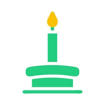 Candle icon solid green yellow style ramadan illustration vector element an.. Illustrazione stock