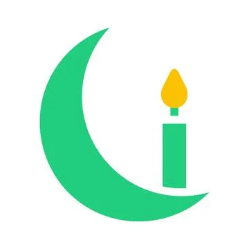 Candle icon solid green yellow style ramadan illustration vector element an.. Illustrazione stock
