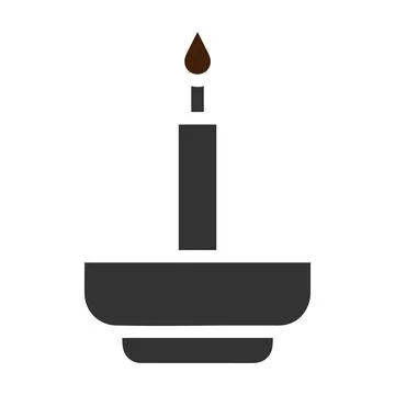 Candle icon solid grey brown colour easter symbol illustration. Stock Illustration