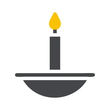 Candle icon solid grey yellow style ramadan illustration vector element and.. Illustrazione stock