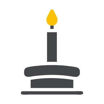 Candle icon solid grey yellow style ramadan illustration vector element and.. 스톡 일러스트