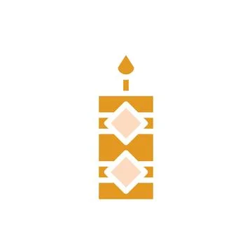 Candle icon solid orange yellow colour chinese new year symbol perfect. Illustrazione stock