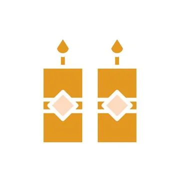 Candle icon solid orange yellow colour chinese new year symbol perfect. イラスト素材