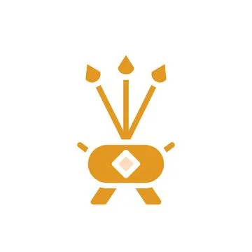 Candle icon solid orange yellow colour chinese new year symbol perfect. Illustrazione stock