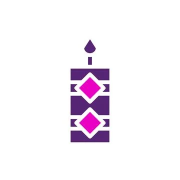 Candle icon solid purple pink colour chinese new year symbol perfect. Stock Illustration