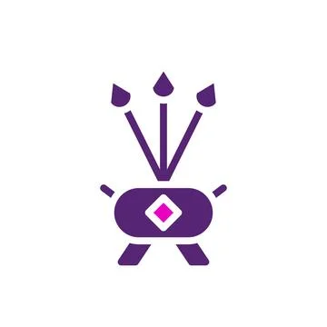 Candle icon solid purple pink colour chinese new year symbol perfect. Stock Illustration