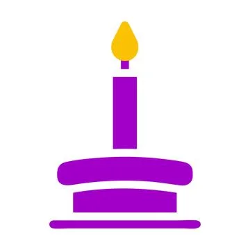 Candle icon solid purple yellow style ramadan illustration vector element a.. Stock Illustration