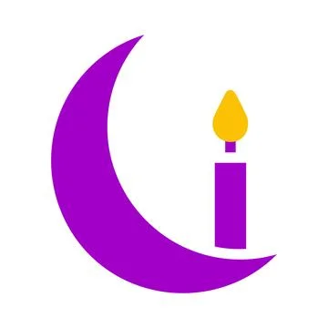 Candle icon solid purple yellow style ramadan illustration vector element a.. Illustrazione stock