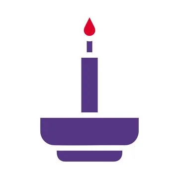 Candle icon solid red purple style easter illustration vector element and s.. Stock Illustration