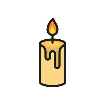 Candle icon vector basic design simple and modern Stock Illustration