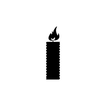 Candle icon - Vector black on white background Stock Illustration