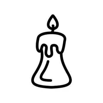 Candle icon vector. Isolated contour symbol illustration 스톡 일러스트