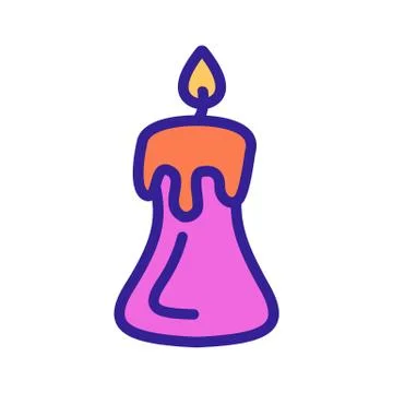 Candle icon vector. Isolated contour symbol illustration 스톡 일러스트