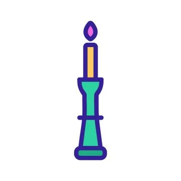 Candle icon vector. Isolated contour symbol illustration Illustrazione stock
