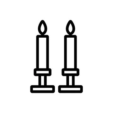 Candle icon vector. Isolated contour symbol illustration 스톡 일러스트