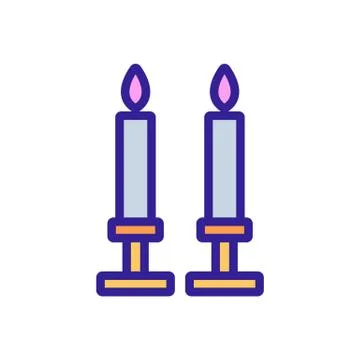 Candle icon vector. Isolated contour symbol illustration イラスト素材