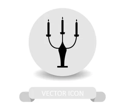 Candle icon on white background Stock Illustration