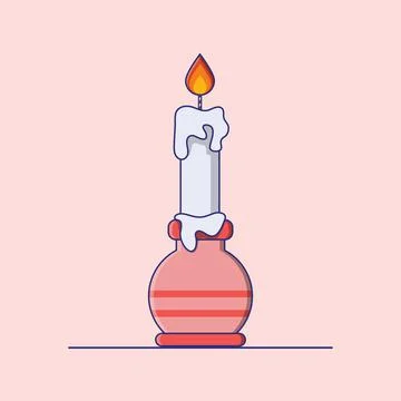 Candle Illustration in Flat Design Stock Illustration