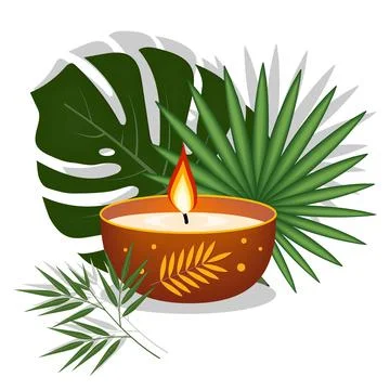 Candle isolated vector illustration on a white background Illustrazione stock