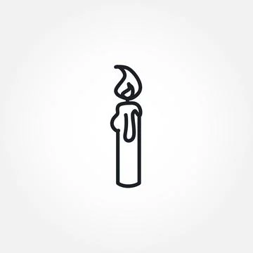 Candle isolated vector line icon. Illustrazione stock