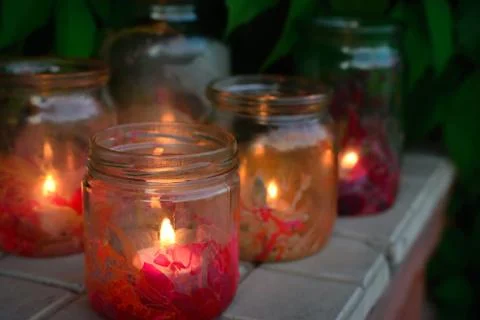 Candle in a Jar Foto stock