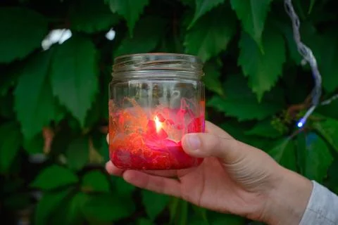 Candle in a Jar Stock Photos