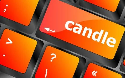 Candle key on computer keyboard keys button 스톡 일러스트