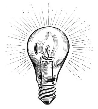 Candle in the lamp Stock Illustration
