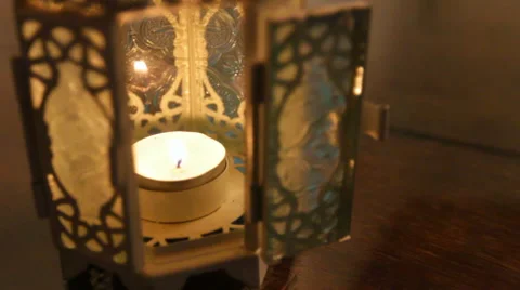 Candle in a lantern - closeup Stock Footage 40773150