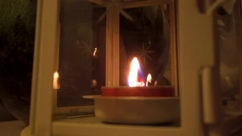 Candle lantern during the night Stock Footage 231033149