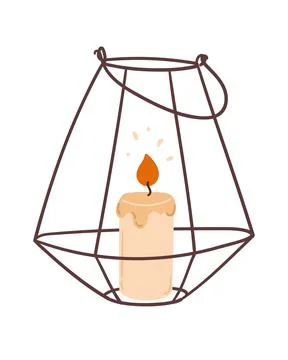 Candle in the lantern Stock Illustration