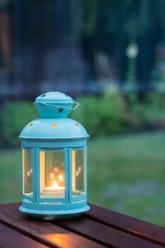 Candle in a Lantern Foto stock