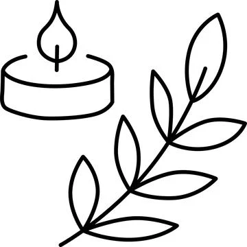 Candle with leaf branch Vector Illustrazione stock