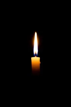 Candle light on Black Background. Foto stock