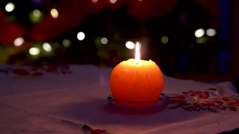 Candle Light with bokeh background Stockbeeldmateriaal 273351205