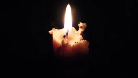 Candle light. Burning candle on dark background. Stock Footage 308180840
