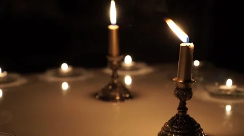 Candle light candlestick celebration Stock Footage 68142067