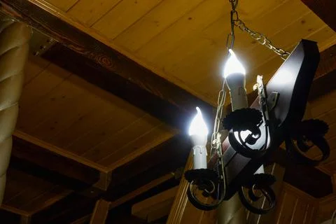 Candle light on the ceiling. Stock Photos