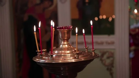 Candle light in church 動画素材 240374314