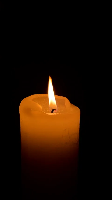 Candle light in the dark close up Video stock 220830851