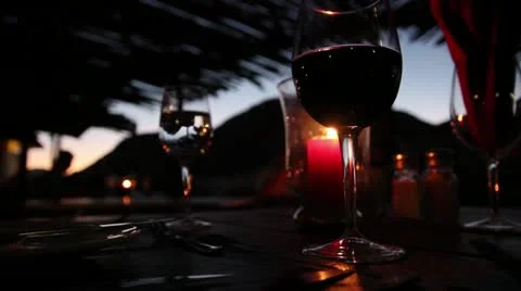 Candle light dinner Stock Footage 12700821